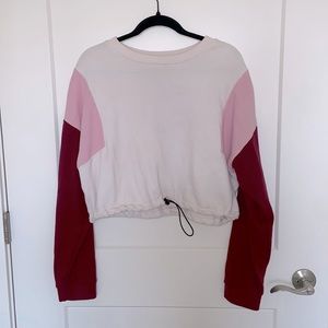 Cropped multi colored crew neck